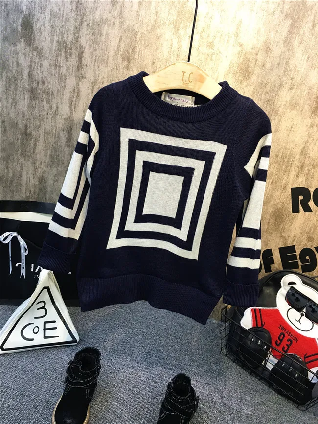 

Autumn winter Children Boys Cotton Clothes Kids Knit sweater+shirt+jeans 3pcs/Sets Toddler Fashion Clothing Sets Baby Tracksuits