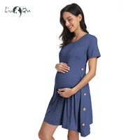 womens maternity dress pregnancy breastfeeding dresses button summer casual summer womens clothing plus size mama clothes