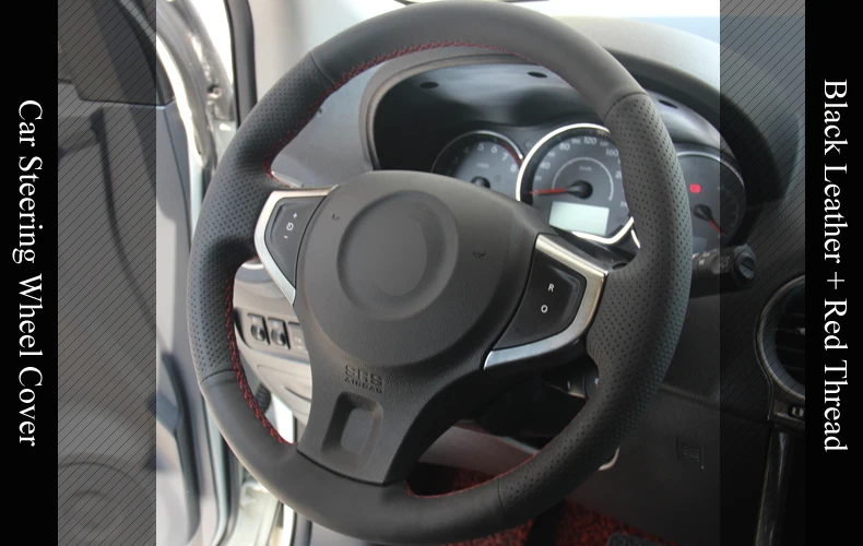 LQTENLEO черная искусственная кожа DIY ручной сшитый чехол рулевого колеса автомобиля для Renault Koleos 2009- samsung QM5