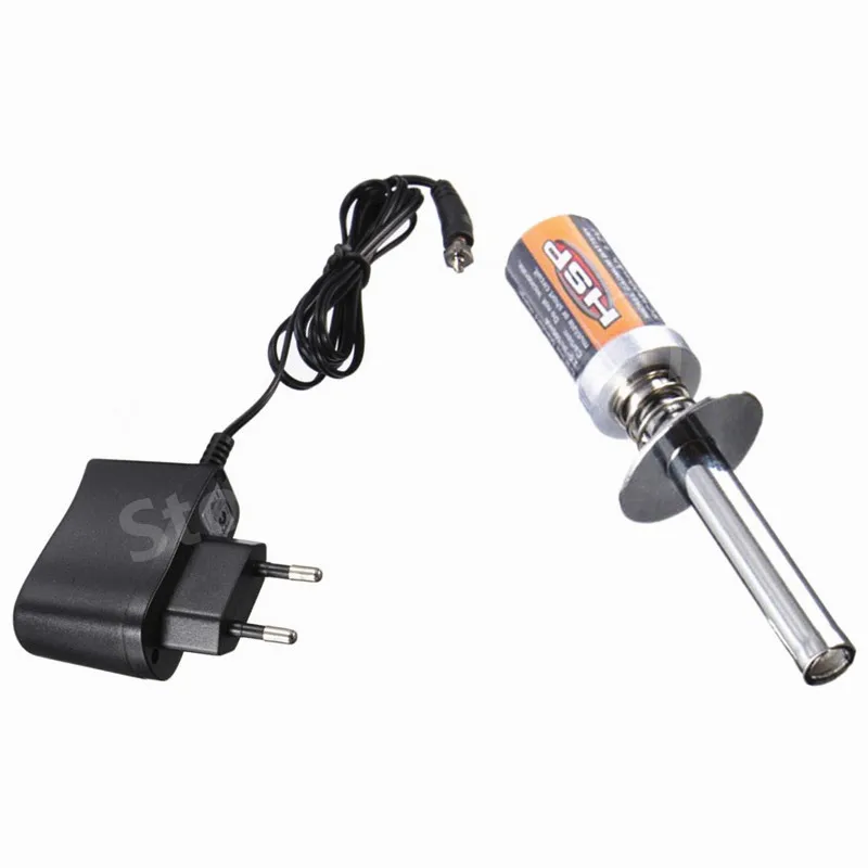 

1 Set 1800mAh Rechargeable Glow Plug Igniter RC R/C Nitro Buggy truck Car With AC Charger EU Plug HSP 80101