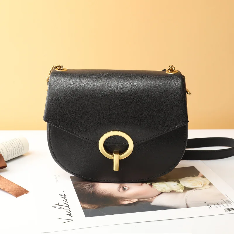 Женская сумка на плечо 2019 новые модные простые кожаные полукруглые сумки через с