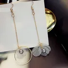 Асимметричные серьги в виде диких цветов с кисточками, серьги в стиле панк, новинка 2017, темпераментные длинные модные серьги