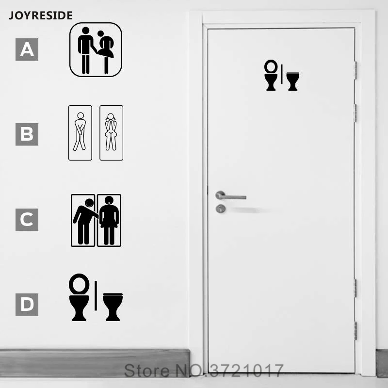 Joysebe Мужская и женская унисекс наклейка на дверь для туалета в ванной туалете