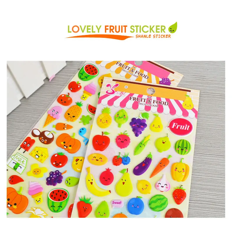 Милые детские наклейки из ЭВА милые растения 3D Мультяшные сделай сам фрукты