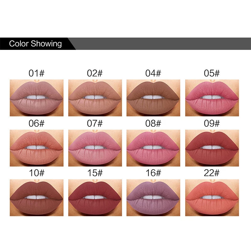 12 шт. Матовая жидкая набор для губ длительный Водонепроницаемый Губная Помада