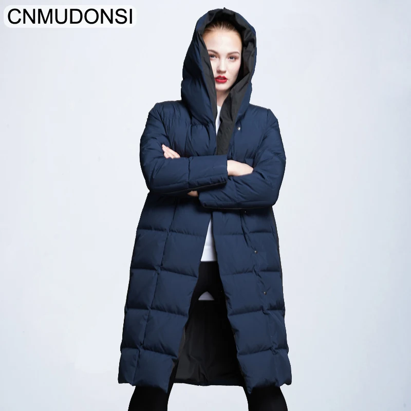 

DMLFZMY High Quality 2018 Winter Ruffles Large Fur Collar Hooded Elegant Windproof Keep Warm Fashion New Down Jackets