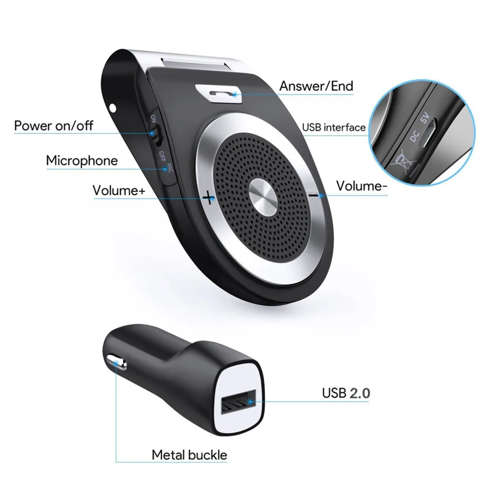 TAIHONGYU Универсальный Bluetooth автомобильный комплект громкой связи с