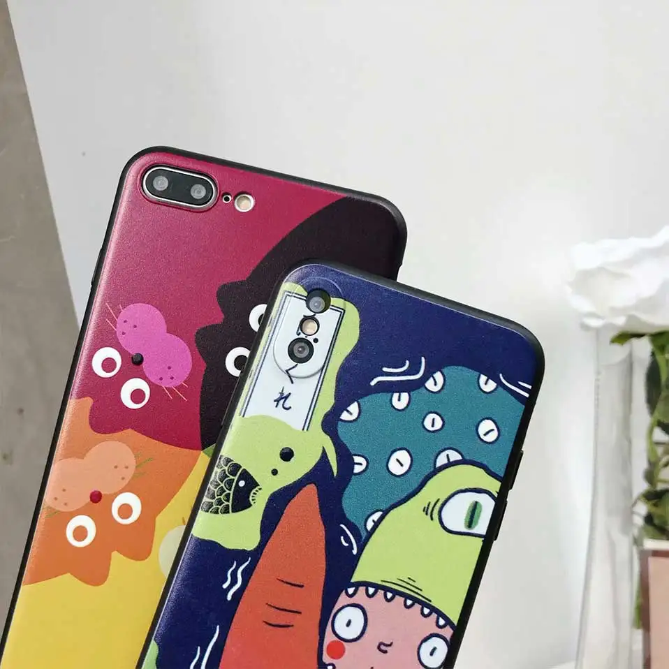 Чехол для iPhone X 7 8 6 Чехлы принципиально 6s Капа мультфильм личность назад случаи