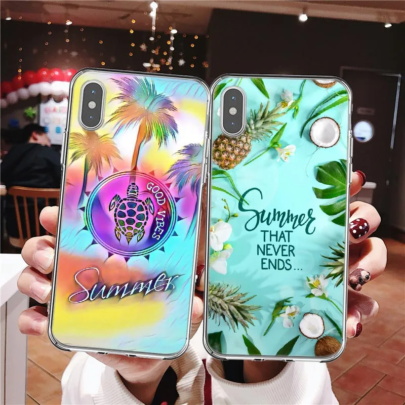 Горячий летний чехол для серфинга Iphone X XR XS MAX Beach sea tortoise силиконовый из ТПУ iphone SE 6