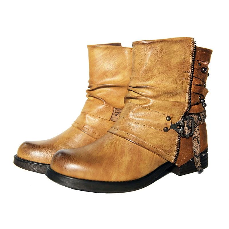 

Ankle Boots For Women Woman Winter Shoes Ladies Platform Warm Shoes Med Heel Black Camel Grey 2019 New Design Free Shipping