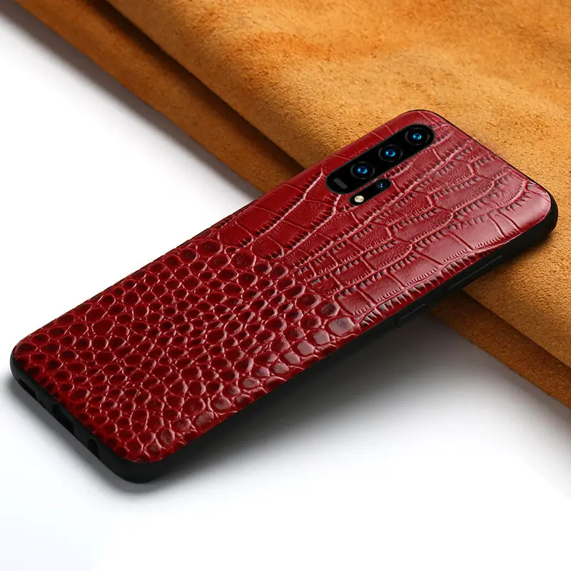 Красный Чехол для телефона из натуральной кожи для Honor 20 Pro, Роскошный 360, защитный чехол для huawei Honor 9x Nova 5 P20 P30 Pro Lite mate 20 pro - Цвет: Красный