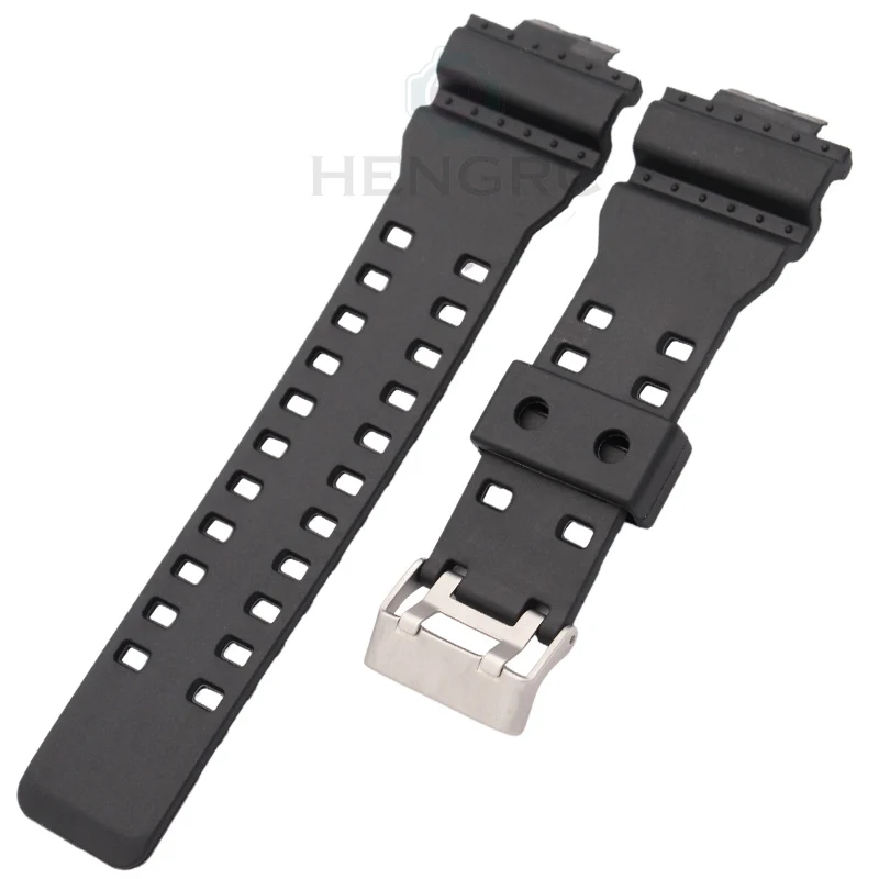 16mm PU Watch Band Strap Fit For Casio G Shock Replacement Black Waterproof Watchbands Accessories