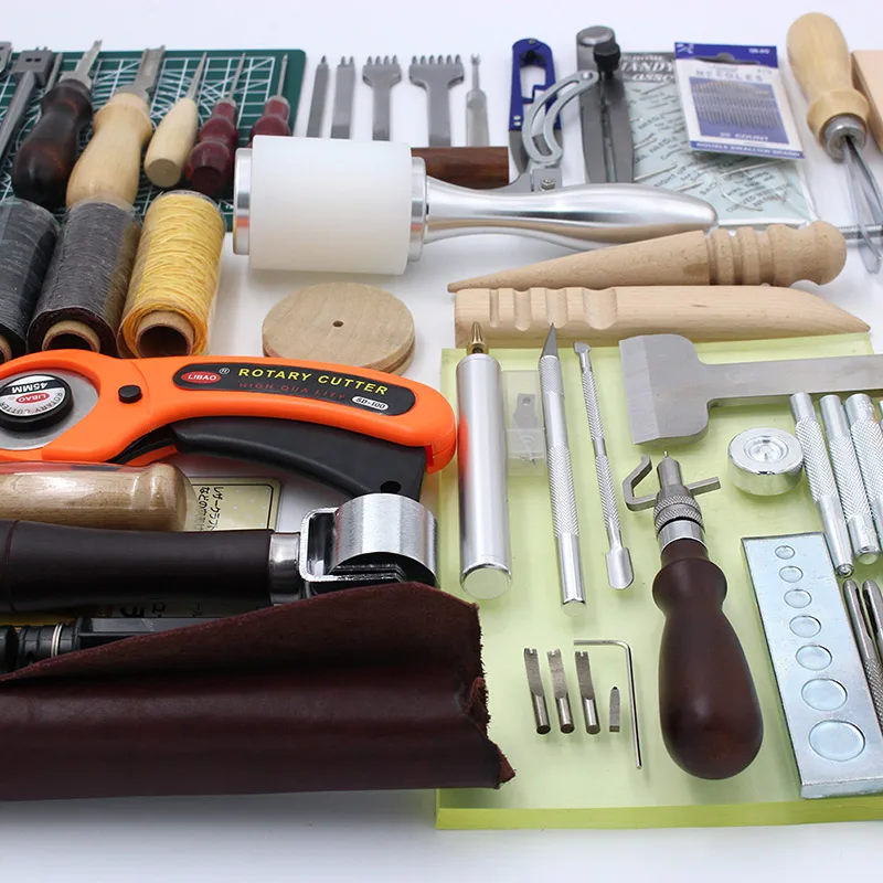 Инструменты для шитья кожи DIY ручной Набор для вышивки шило Вощеная наперстенная нить для шитья кожи, холста, основные инструменты для начинающих