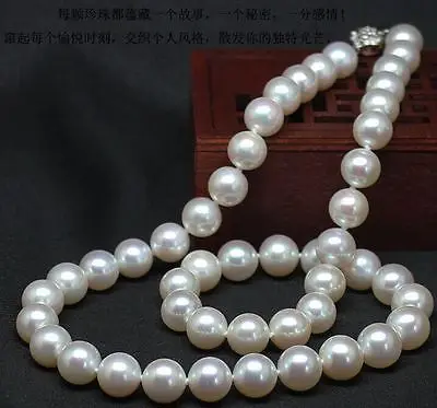 

Элегантное круглое жемчужное ожерелье AAA ++ 10-11 мм из белого южного моря, 18 дюймов, серебро 925 пробы, бесплатная доставка