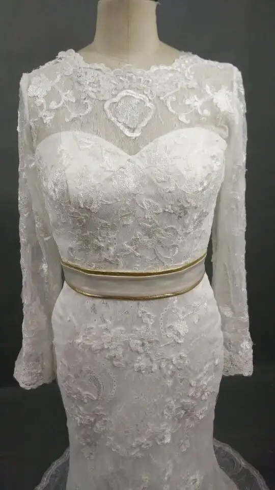 Реальные Фото Элегантный Geek Винтаж Русалка Свадебные Платья Scoop Декольте До Пола