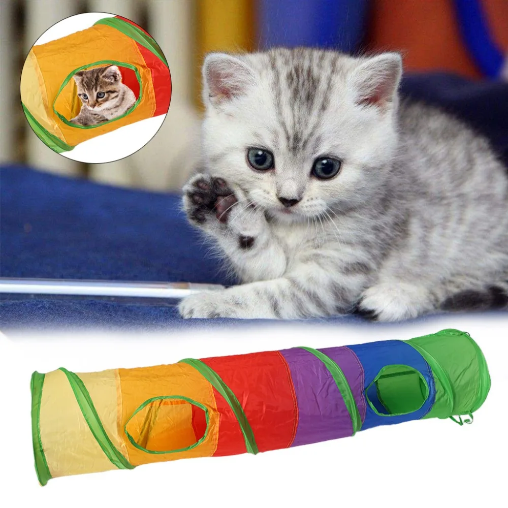 Складной туннель для питомцев кошка кролик игра кошек с шариком котенка Кот