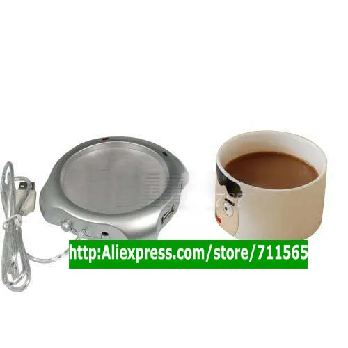Best Gift! 40pcs/lot New 4 Port USB Hub Tea Coffee Beverage Electric Cup Mug Warmer Heater Pad for PC Laptop Free Shipping | Компьютеры и