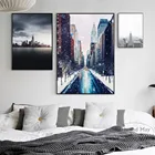 Плакаты и принты с изображением пейзажа Нью-Йорка, настенная Картина на холсте для гостиной, украшение для дома, квадратные картины без рамки