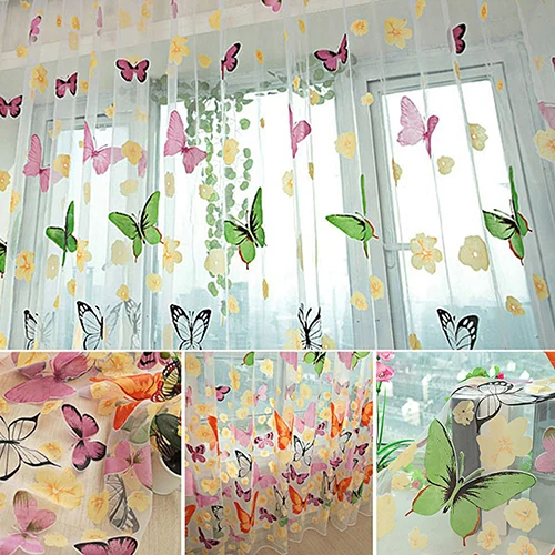 100*200 см Рождественское украшение новый рисунок бабочки прозрачная Фотоштора для