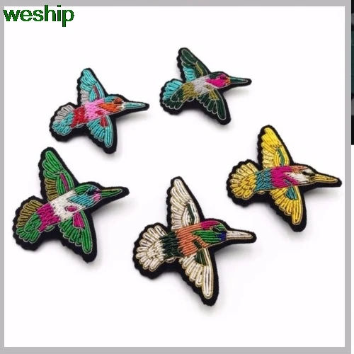 DIY 3D значки ручная вышивка птицы/животного Embroiderd металлической проволоки аппликация для пальто, брюки сумка брошь