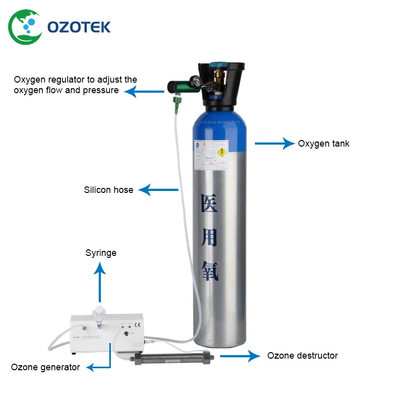Озонотерапевтический аппарат zotek 12 В с кислородным расходомером CGA540|Очистители
