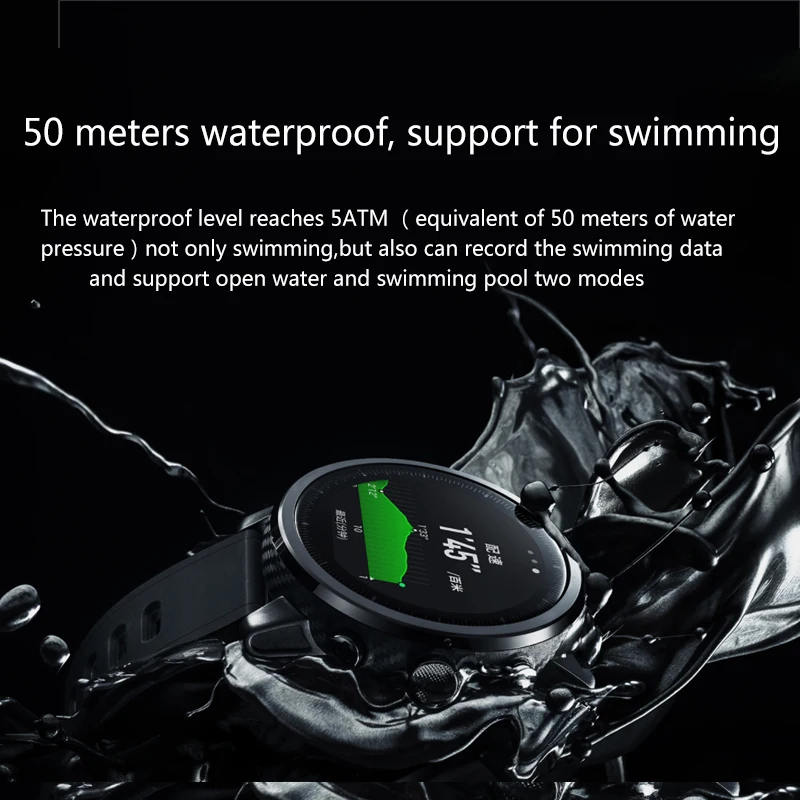 Умные спортивные часы Amazfit Stratos 2 gps 5 АТМ для воды 1 34 дюймов 2.5D экран Firstbeat плавания