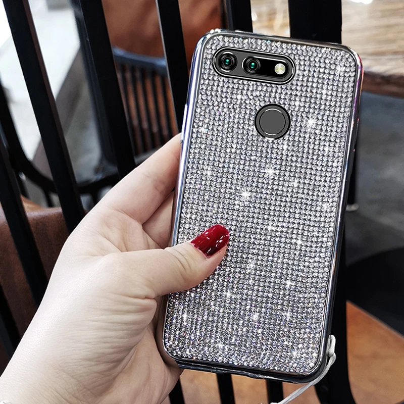 KaiNuEn Роскошный Блестящий Алмазный чехол для телефона etui, чехол для huawei honor v20 v 20 view 20 girl ювелирные силиконовые аксессуары