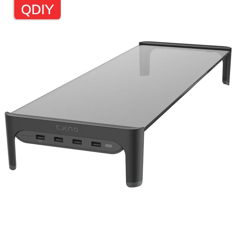 QDIY ЖК-дисплей для компьютера настольный держатель USB Стекло увеличенные полки