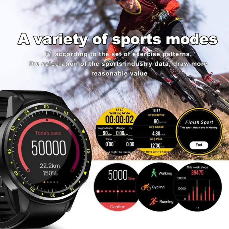 F1 Спортивные Смарт-часы с gps камерой Поддержка секундомер Bluetooth Smartwatch sim-карты