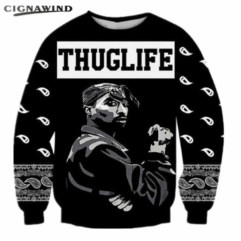 Новая мода супер звезда Рэппер 2pac Тупак печатные 3D толстовки для мужчин и женщин