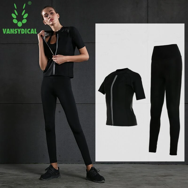 Женские спортивные костюмы Vansydical для фитнеса похудения бега йоги 2 шт.|Наборы