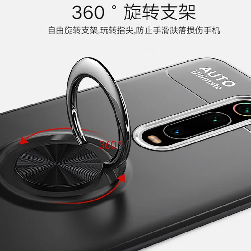 Чехол с металлическим кольцом для Xiaomi mi 9 T мягкий чехол-подставка Xao mi Xio mi 9 T Pro силиконовый бампер чехол s Red mi K20 Pro mi 9 T матовый чехол