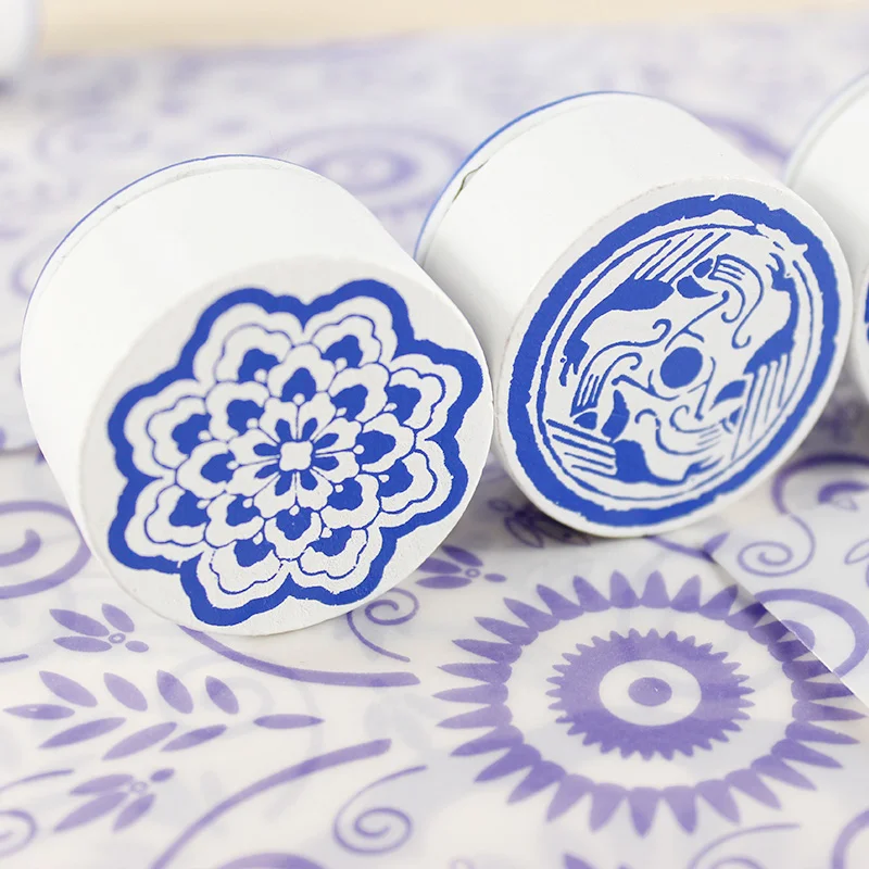 Винтажный милый китайский стиль 6 шт./лот видов конструкций резиновый штамп