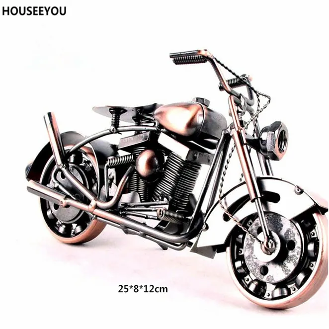Фигурки миниатюры украшения винтажная Тяжелая железная модель мотоцикла крутые