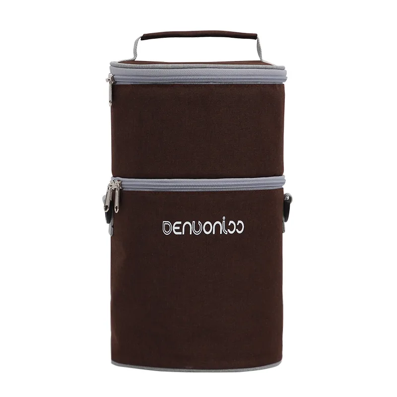 Сумка холодильник в форме бочки двухслойная круглая для холодного сохранения