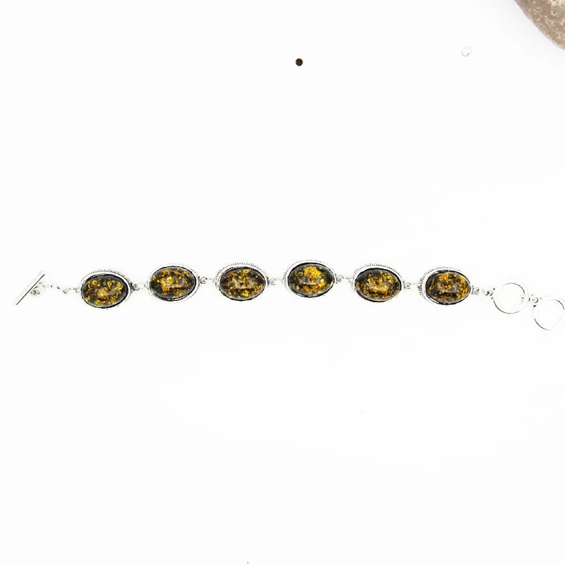 Женский браслет с овальным цветком винтажный зеленым Искусственным Цветком и