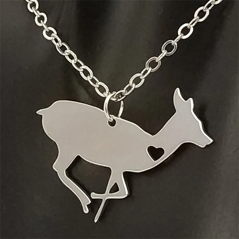 Ожерелье с подвеской в форме оленя из нержавеющей стали для мужчин и женщин