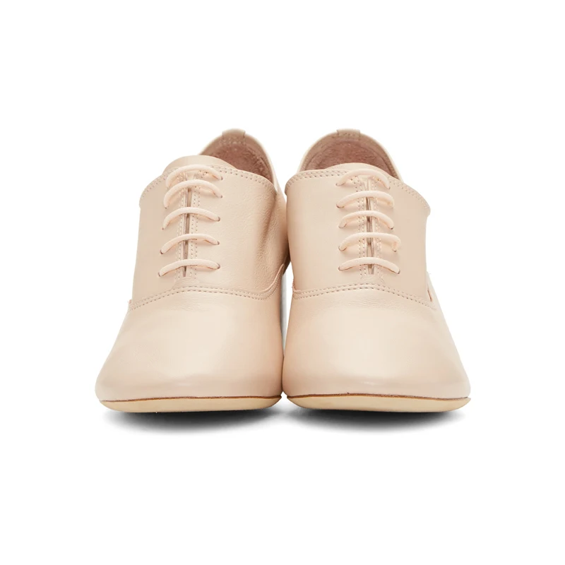 Jual Nancyjayjii Fashion Gadis Sekolah Blush Renda Keledai Pompa High Square Heels Ujung Bulat Wanita Sepatu Kasual Pesta Musim Gugur Ukuran 4-16