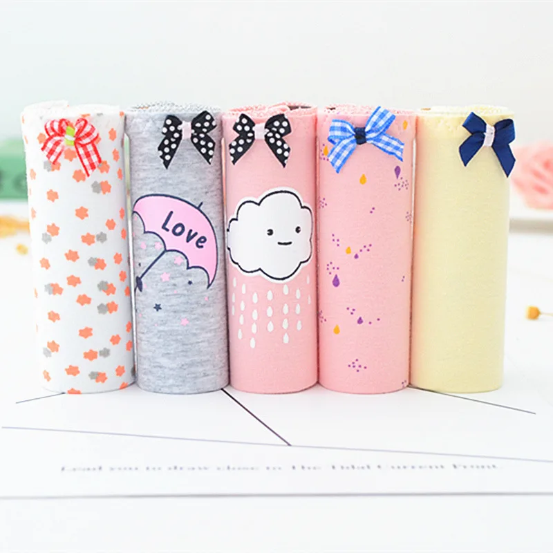 Women's panties Bow print cartoon underwear female cotton underpants gril brienfs sexy lingerie ladies panty women intimate |