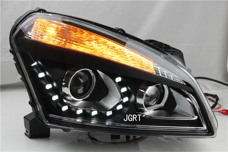 2 шт. светодиодный фонарь для Nissan Qashqai 2010-2013 Автомобильный светодиодный фонарь с двойным ксеноновым объективом автомобильные аксессуары дневные ходовые огни