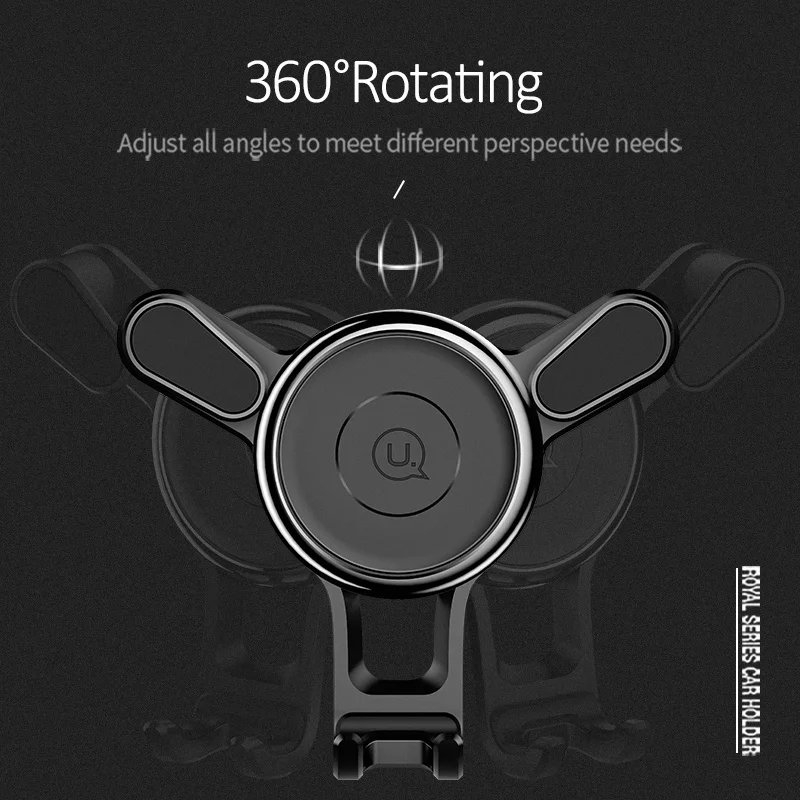 360 Degree Rotating Air outlet Gravity Bracket Car Phone Holder USAMS 4~6 inch Mini Vent Mount Mobile Stand | Мобильные телефоны и