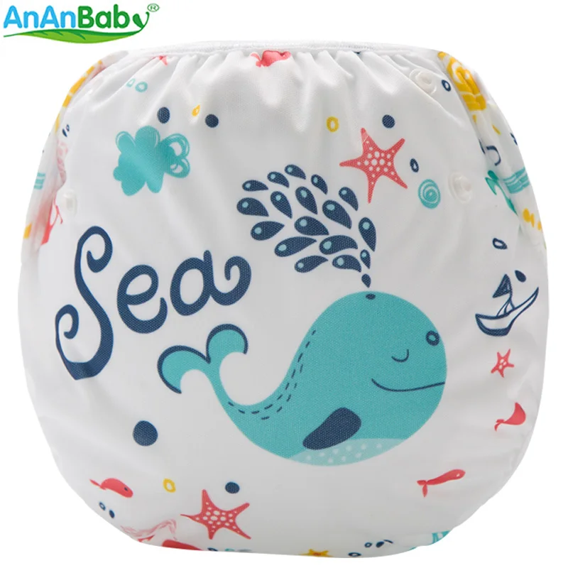 SM-DY6 AnAnBaby пеленки для плавания многоразовые унисекс милый мультфильм купальные подгузники положение принты летняя одежда для плавания Брюки - Цвет: SM-DY6