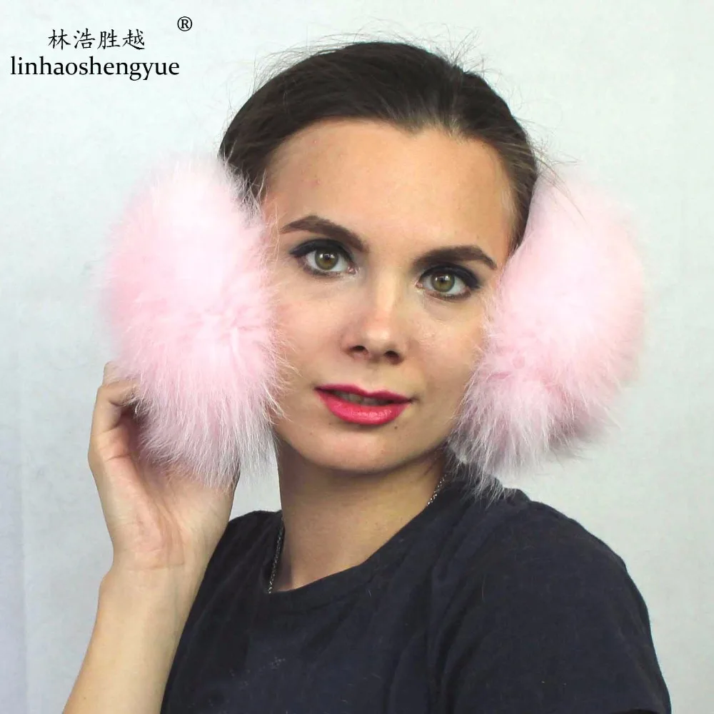 

Linhaoshengyue winter warm fashion fox fur ear cover 100% fur Unisex
