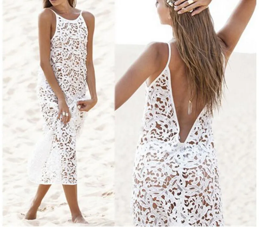 Новая модная обувь Летние пляжные платья размера плюс 2XL белый цвет Открытое