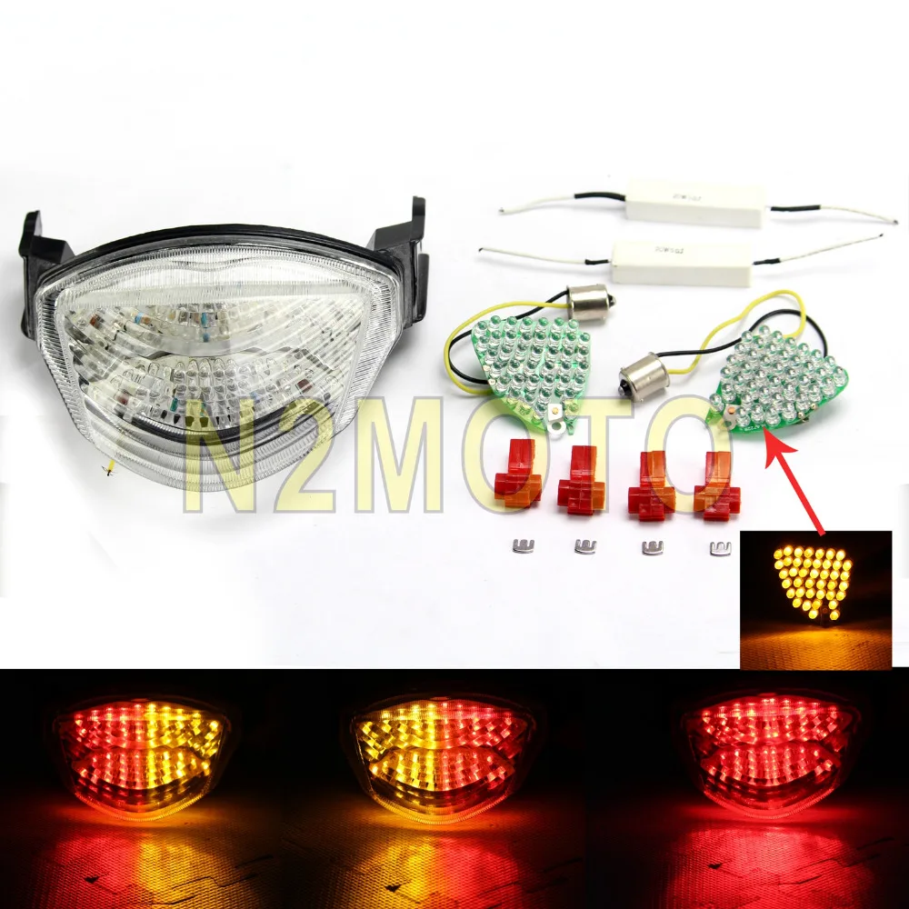 

Clear LED Tail Light With Turn Signal For Suzuki GSXR1000 05-06 2005 2006 Amber Red Taillight