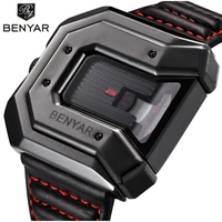 top brand benyar new creative quartz watch mens brand leather multi purpose waterproof luxury business watch sports mens watch