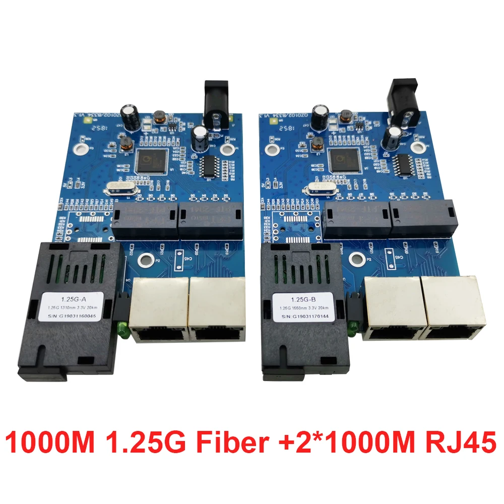 1G2E 10/100/1000M гигабитный Ethernet коммутатор оптоволоконный оптический медиаконвертер