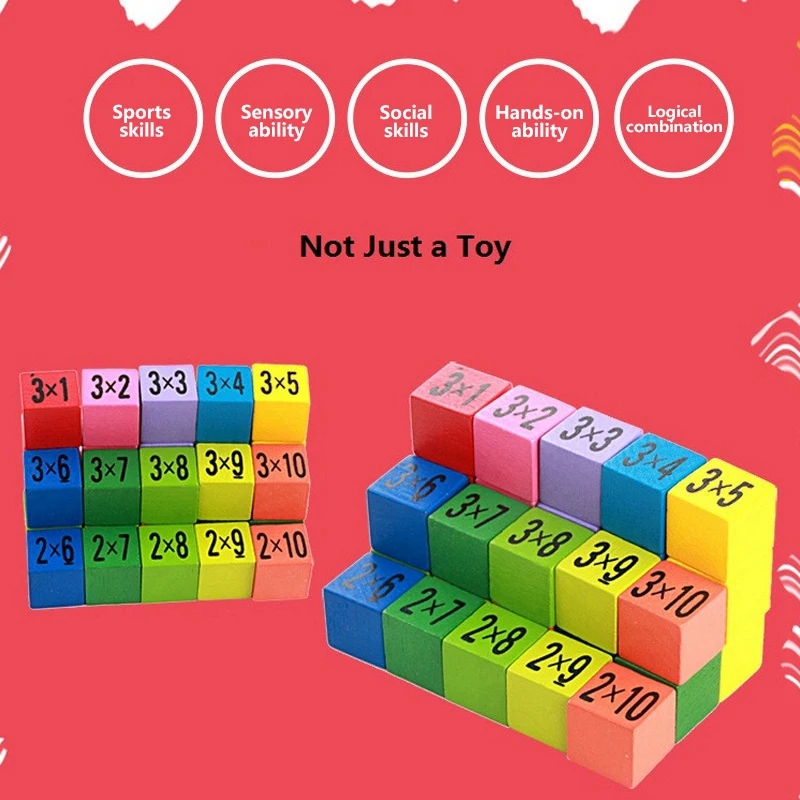 Children Wooden Toys 99 Multiplication Table Math Toy 10x10 Figure Blocks montessori toys juguetes brinquedos For | Игрушки и хобби