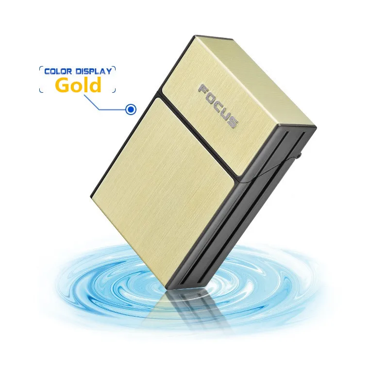 No Lighter Box Gold Креативная сигаретная коробка со съемной USB вольфрамовой турбо зажигалкой 20 шт. чехол для сигарет необычная Новинка Plasma ARC Encendedor - Цвет: No Lighter Box Gold