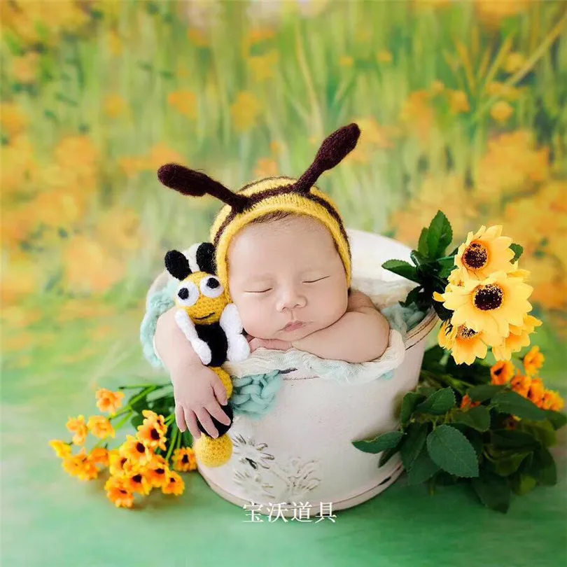 Newborn Bucket props Iron Baby basket photography prop Vintage baby bucket basket